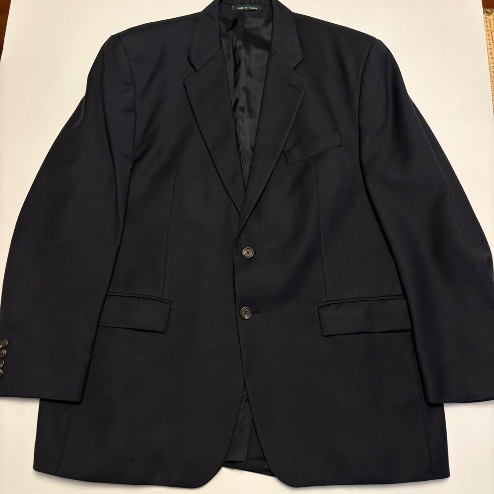Lauren Ralph Lauren Blazer Mens 44R Navy Blue Pure New Wool 2 Button Sport Coat